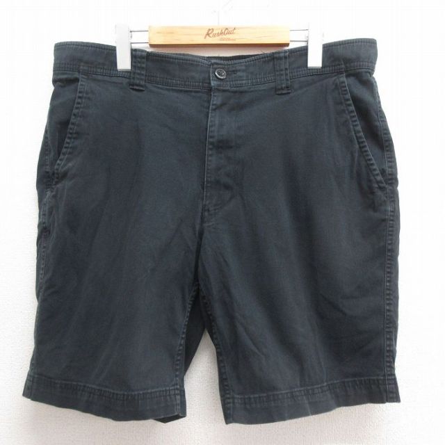W37★古着 セントジョンズベイ ショート パンツ ショーツ メンズ 黒 ブラック 25may29 中古 ボトムス 短パン ショーパン ハーフ