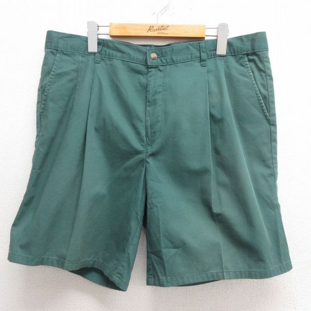 W38★古着 ショート パンツ ショーツ メンズ 90年代 90s タロン 緑 グリーン 25may29 中古 ボトムス 短パン ショーパン ハーフ