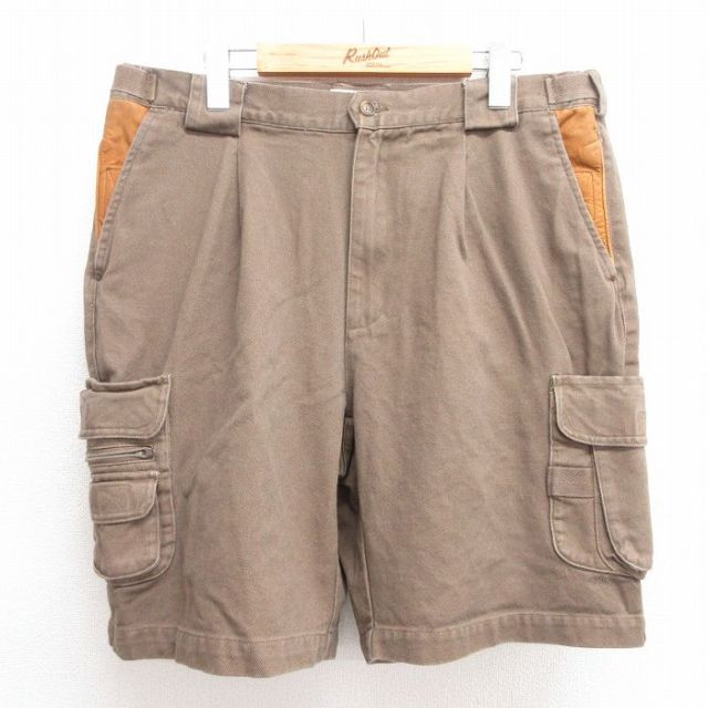 W36★古着 オービス ORVIS ショート カーゴ パンツ ショーツ メンズ 00年代 00s コットン 茶系 ブラウン 【spe】 25may30 中古 ボトムス 短パン ショーパン