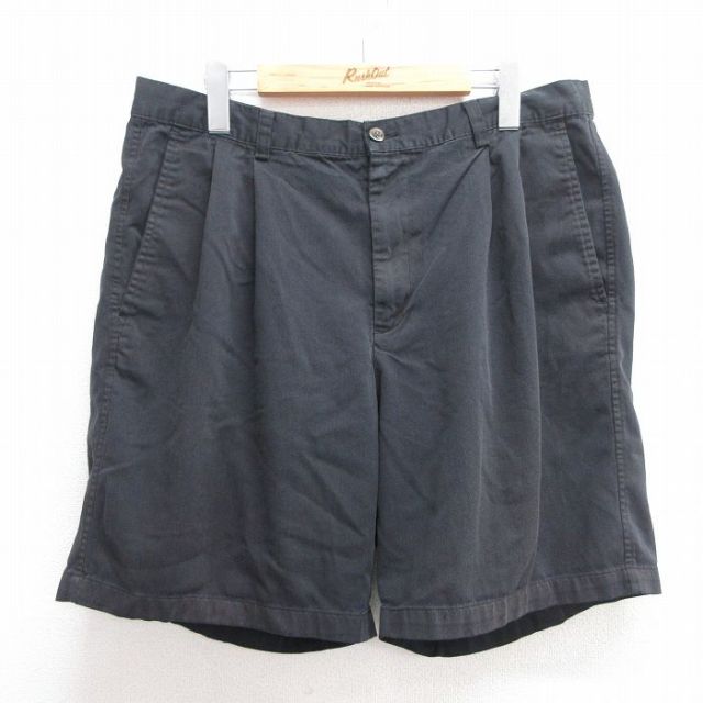 W36★古着 HAGGAR ショート パンツ ショーツ メンズ 黒 ブラック 25may30 中古 ボトムス 短パン ショーパン ハーフ