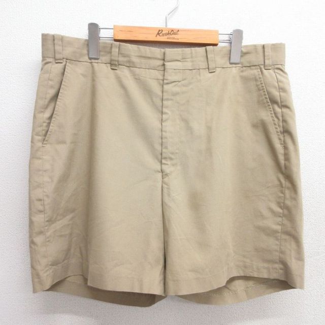 W37★古着 ランズエンド ショート パンツ ショーツ メンズ 00年代 00s ベージュ カーキ 25may31 中古 ボトムス 短パン ショーパン ハーフ