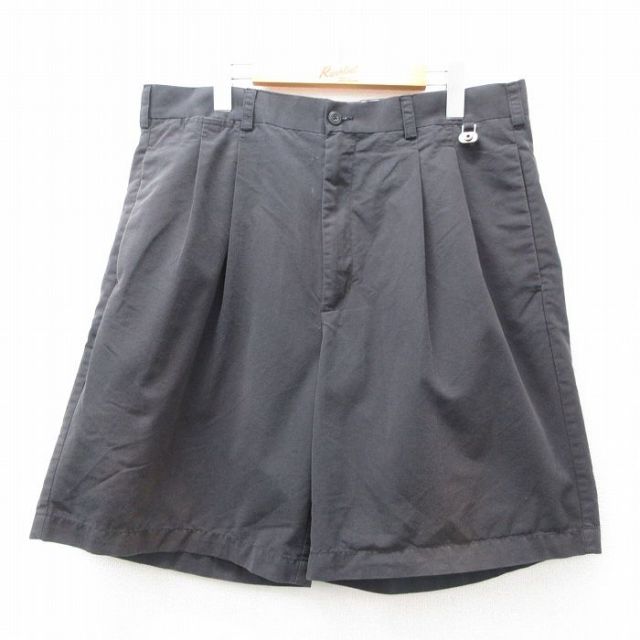 W36★古着 ショート パンツ ショーツ メンズ 黒 ブラック 25jun03 中古 ボトムス 短パン ショーパン ハーフ