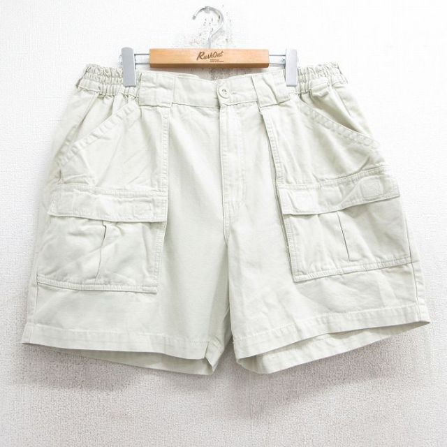W36★古着 レッドヘッド ショート ブッシュ パンツ ショーツ メンズ ダック地 コットン 薄ベージュ カーキ 25jun10 中古 ボトムス 短パン ショーパン