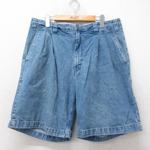 【50%OFF】W36★古着 セントジョンズベイ ショート パンツ ショーツ メンズ 00年代 00s コットン 紺 ネイビー デニム 【spe】 25jun11 中古 ボトムス 短パン ショーパン ハーフ
