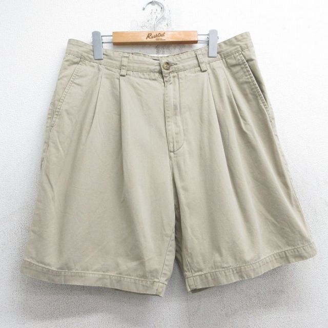 W35★古着 セントジョンズベイ ショート チノ パンツ ショーツ チノパン メンズ コットン ベージュ カーキ 25jun13 中古 ボトムス 短パン ショーパン