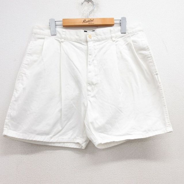 W33★古着 ショート チノ パンツ チノパン ショーツ メンズ コットン 白 ホワイト 25jun13 中古 ボトムス 短パン ショーパン
