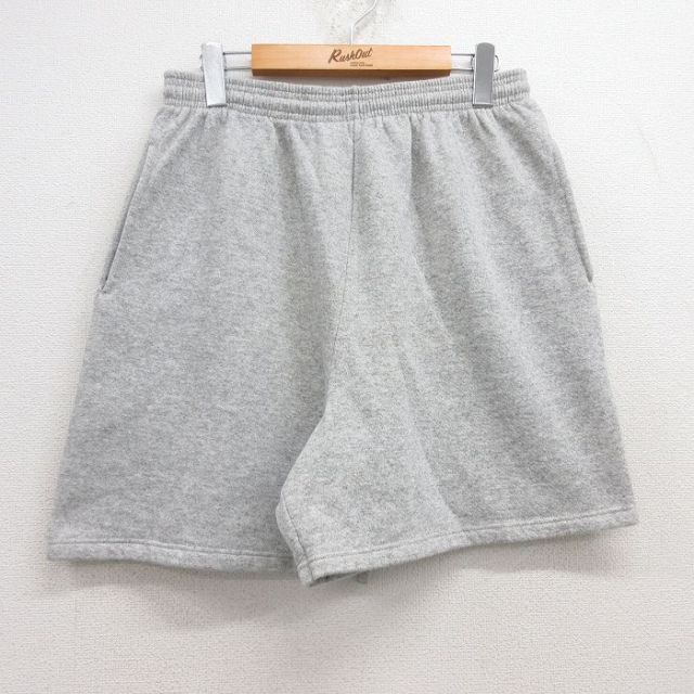 W30★古着 ショート スウェット パンツ ショーツ メンズ 90年代 90s 無地 USA製 グレー 25jun13 中古 ボトムス 短パン ショーパン