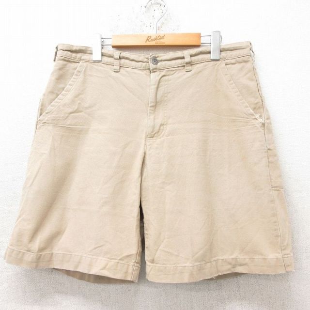 W35★古着 パタゴニア patagonia ショート パンツ ショーツ メンズ ダック地 コットン ベージュ カーキ 【spe】 25jun13 中古 ボトムス 短パン ショーパン ハーフ