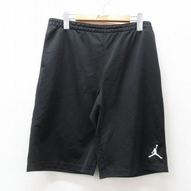 W33★古着 ショート トレーニング パンツ ショーツ メンズ 00年代 00s マイケルジョーダン エアジョーダン 黒 ブラック 25jun14 中古 ボトムス 短パン ショーパン