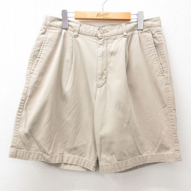 W34★古着 ドッカーズ ショート チノ パンツ ショーツ チノパン メンズ コットン ベージュ カーキ 25jun14 中古 ボトムス 短パン ショーパン