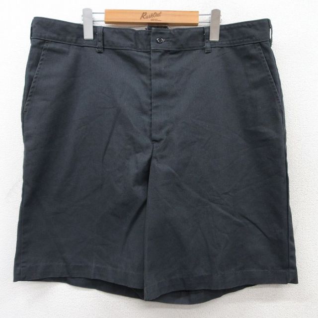 【50%OFF】W40★古着 Wear Guard ショート ワーク パンツ ショーツ メンズ 大きいサイズ 黒 ブラック 25jun14 中古 ボトムス 短パン ショーパン