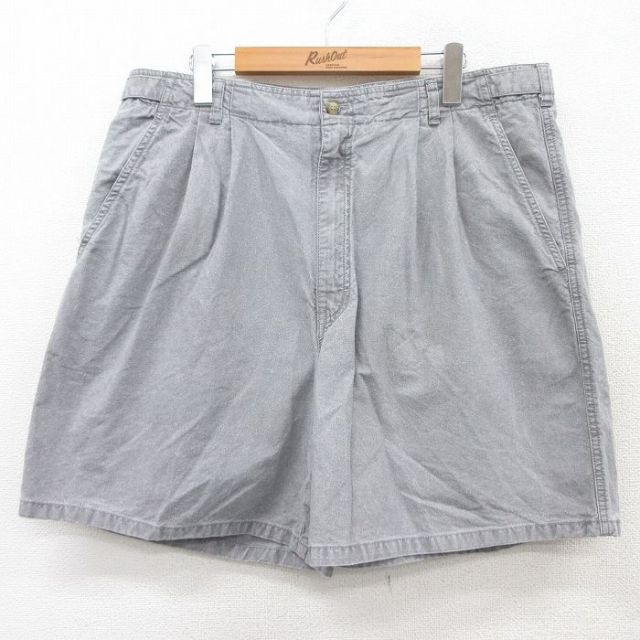 W36★古着 ショート パンツ ショーツ メンズ 90年代 90s コットン グレー 25jun14 中古 ボトムス 短パン ショーパン ハーフ