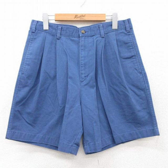 【50%OFF】W33★古着 ドッカーズ ショート チノ パンツ ショーツ チノパン メンズ コットン 青系 ブルー 【spe】 25jun14 中古 ボトムス 短パン ショーパン