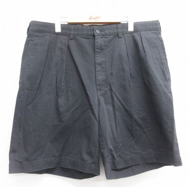 W38★古着 ラルフローレン Ralph Lauren ブランド ショート チノ パンツ チノパン ショーツ メンズ 90年代 90s コットン 黒 ブラック 【spe】 25jun14 中古 ボトムス 短パン ショーパン