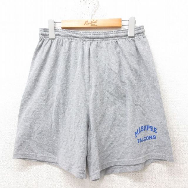 W33★古着 ラッセル ショート イージー パンツ ショーツ メンズ 00年代 00s ファルコンズ グレー 25jun14 中古 ボトムス 短パン ショーパン
