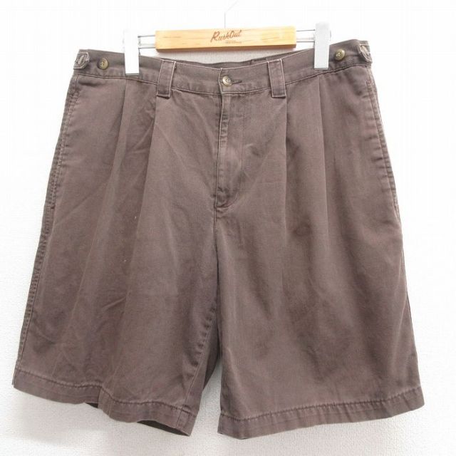 W33★古着 ドッカーズ ショート チノ パンツ チノパン ショーツ メンズ 00年代 00s コットン 茶 ブラウン 25jun17 中古 ボトムス 短パン ショーパン