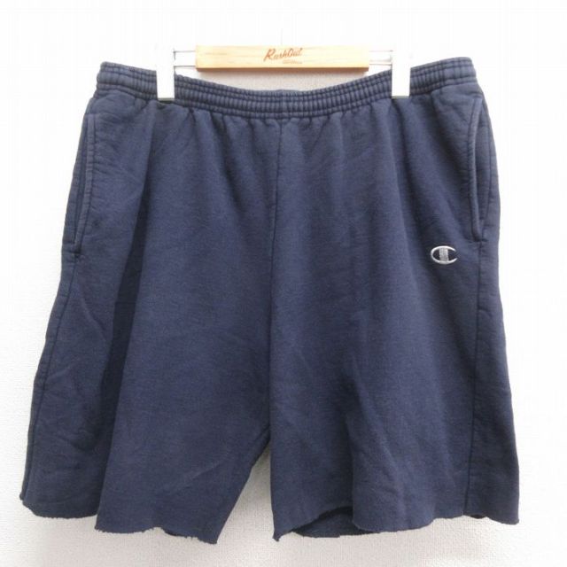 チャンピオン ショートスウェットパンツ ワンポイントロゴ ネイビー W35 | 古着