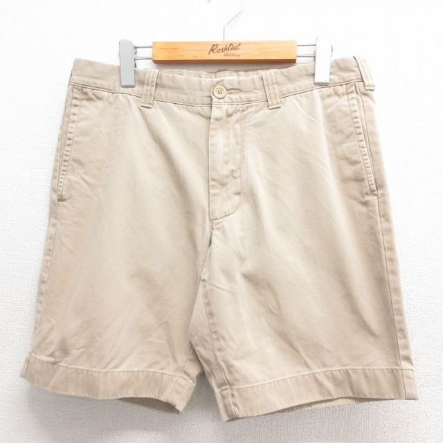 W32★古着 ジェイクルー J.CREW ショート チノ パンツ チノパン ショーツ メンズ コットン ベージュ カーキ 25jun17 中古 ボトムス 短パン ショーパン