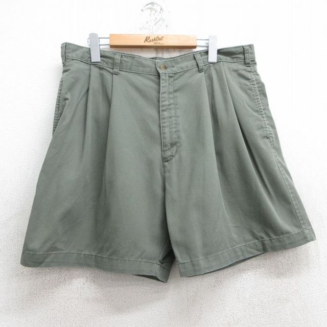 【50%OFF】W36★古着 ドッカーズ ショート チノ パンツ ショーツ チノパン メンズ 00年代 00s 濃緑 グリーン 25jun18 中古 ボトムス 短パン ショーパン
