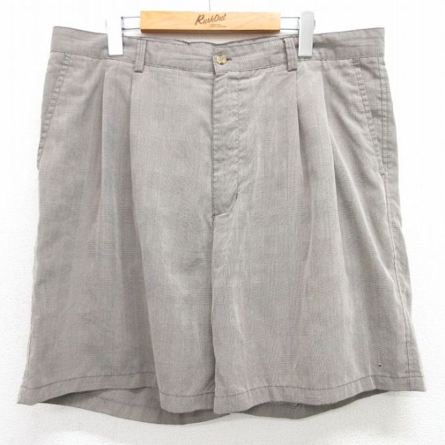 【50%OFF】W38★古着 ショート パンツ ショーツ メンズ グレー系他 チェック 25jun19 中古 ボトムス 短パン ショーパン ハーフ