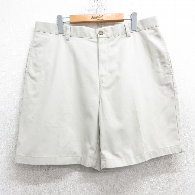 W36★古着 エルエルビーン LLBEAN ショート パンツ ショーツ メンズ コットン ベージュ カーキ 25jun19 中古 ボトムス 短パン ショーパン ハーフ