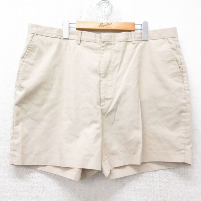 W40★古着 ショート パンツ ショーツ メンズ 80年代 80s 大きいサイズ タロン ベージュ カーキ 25jun20 中古 ボトムス 短パン ショーパン ハーフ