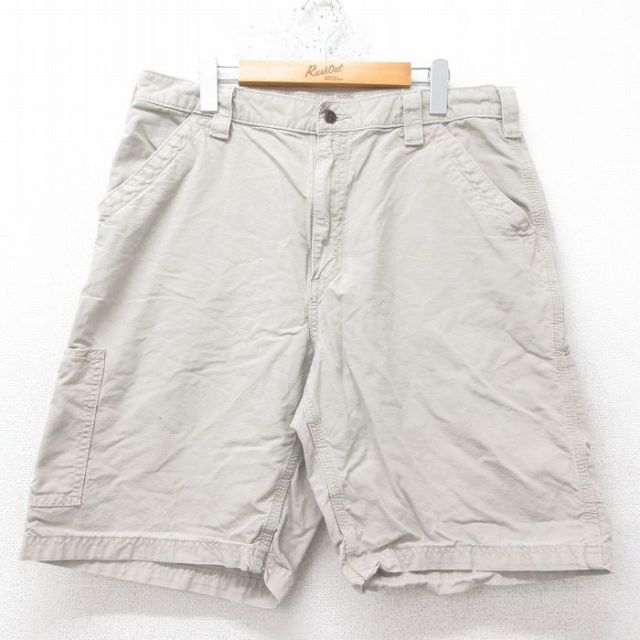 W36★古着 カーハート Carhartt ショート ペインター パンツ ショーツ メンズ コットン ベージュ カーキ 25jun20 中古 ボトムス 短パン ショーパン