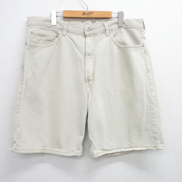 W39★古着 リーバイス Levis 550 ショート パンツ ショーツ メンズ コットン ベージュ カーキ デニム 25jun21 中古 ボトムス 短パン ショーパン ハーフ