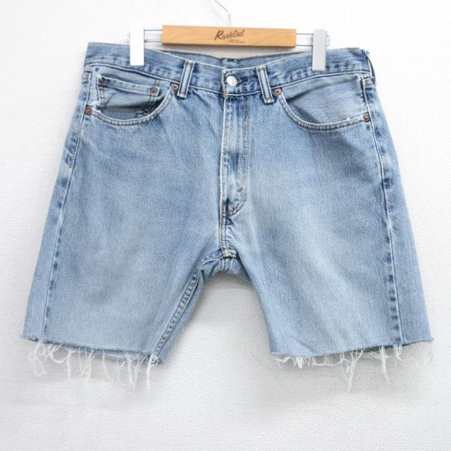 リーバイス505 ショートパンツ ヒゲ ネイビー W34 | 古着