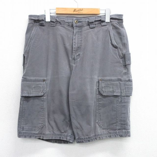 W34★古着 DULUTH TRADING ショート カーゴ パンツ ショーツ メンズ ダック地 グレー 25jun23 中古 ボトムス 短パン ショーパン