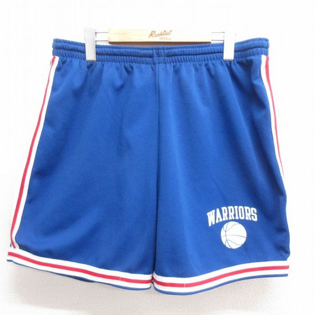 W35★古着 エンパイア ショート トレーニング パンツ ショーツ メンズ 80年代 80s バスケットボール USA製 青 ブルー 25jun24 中古 ボトムス 短パン ショーパン