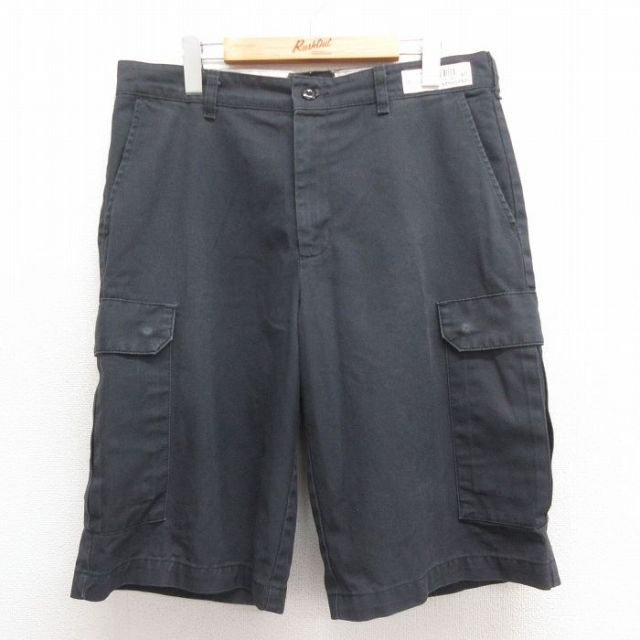 W35★古着 レッドキャップ ショート ワーク カーゴ パンツ ショーツ メンズ 00年代 00s 黒 ブラック 25jun24 中古 ボトムス 短パン ショーパン