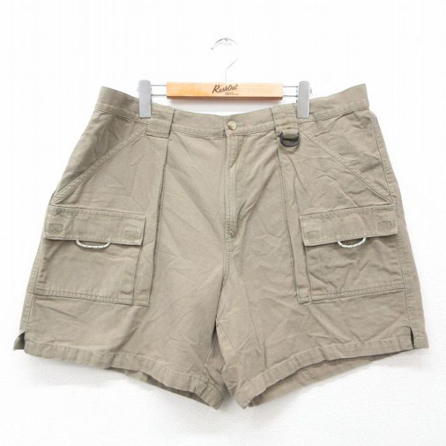 W41★古着 コロンビア COLUMBIA ショート ブッシュ パンツ ショーツ メンズ PFG ダック地 大きいサイズ コットン 濃緑 グリーン 25jun25 中古 ボトムス 短パン ショーパン