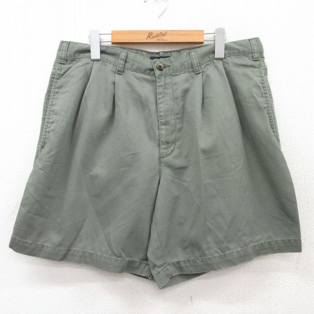 W34★古着 ドッカーズ ショート パンツ ショーツ メンズ 00年代 00s コットン 濃緑 グリーン 25jun25 中古 ボトムス 短パン ショーパン ハーフ