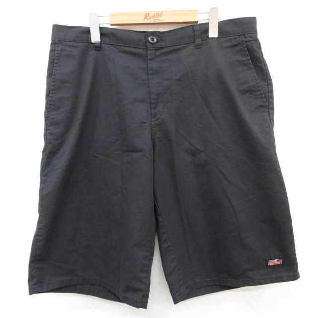 W36★古着 ディッキーズ Dickies ハーフ ワーク パンツ ショーツ メンズ 黒 ブラック 25jul03 中古 ボトムス 短パン ショーパン