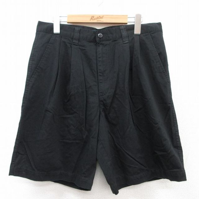 W34★古着 ドッカーズ ショート パンツ ショーツ メンズ コットン 黒 ブラック 25jul04 中古 ボトムス 短パン ショーパン ハーフ