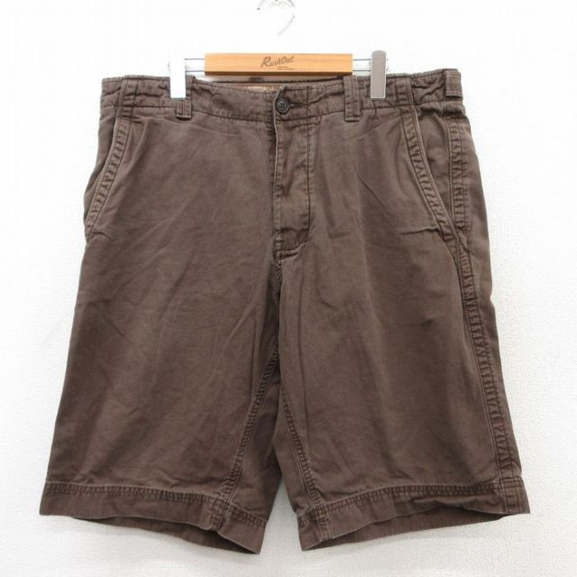 W38★古着 ギャップ GAP ショート パンツ ショーツ メンズ コットン 茶 ブラウン 25jul05 中古 ボトムス 短パン ショーパン ハーフ
