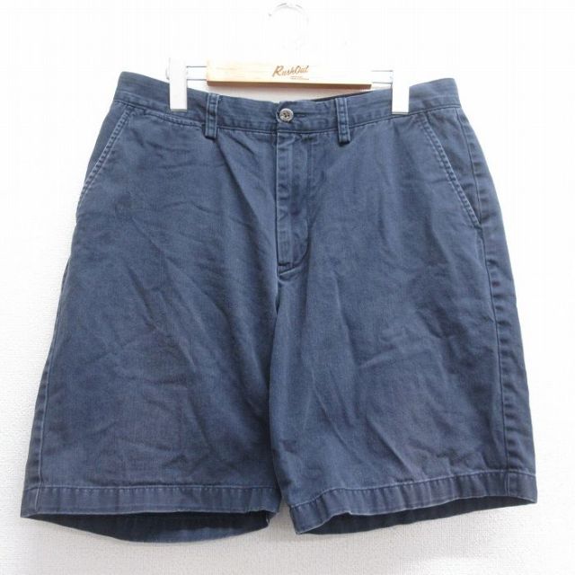 【50%OFF】W34★古着 ノーティカ NAUTICA ショート ブランド パンツ ショーツ メンズ コットン 紺 ネイビー 25jul07 中古 ボトムス 短パン ショーパン