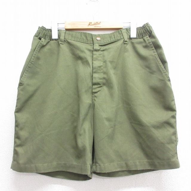 W33★古着 ショート ボーイスカウト パンツ ショーツ メンズ 緑 グリーン 25jul07 中古 ボトムス 短パン ショーパン