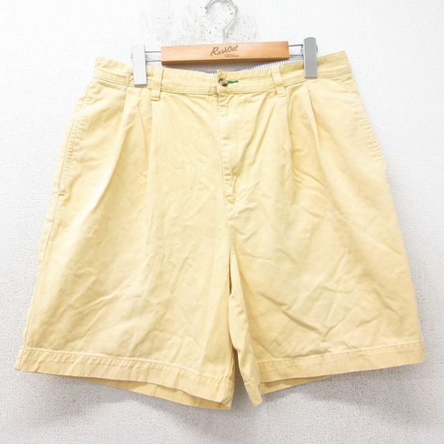 【50%OFF】トミーヒルフィガー 90s ショートパンツ ワンポイント イエロー W33 | 古着