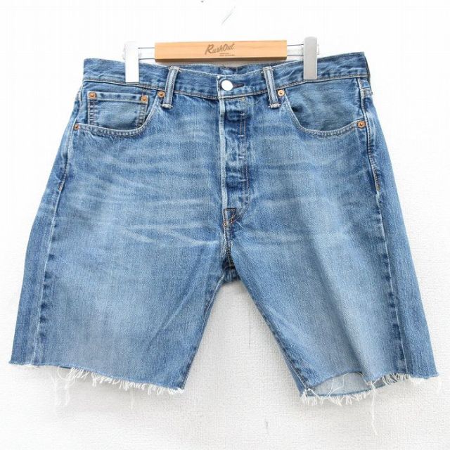 リーバイス501 ショートパンツ ヒゲ ネイビー W34 | 古着