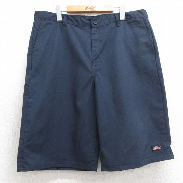 W39★古着 ディッキーズ Dickies ハーフ ワーク パンツ ショーツ メンズ 紺 ネイビー 25jul08 中古 ボトムス 短パン ショーパン