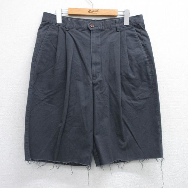 W33★古着 ドッカーズ ショート パンツ ショーツ メンズ コットン 濃グレー 25jul09 中古 ボトムス 短パン ショーパン ハーフ