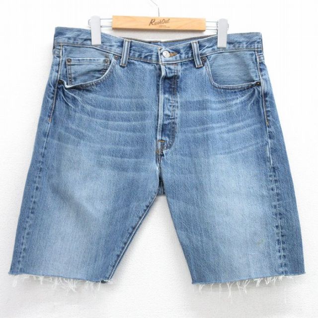 リーバイス501 ショートパンツ ヒゲ ネイビー W34 | 古着
