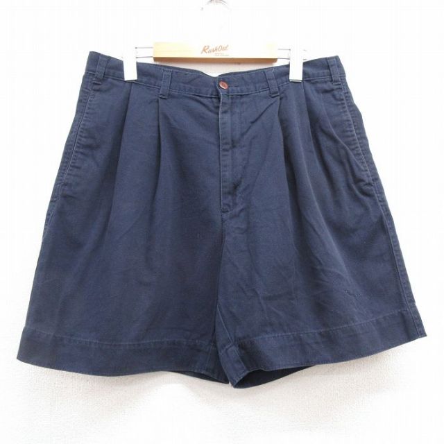 【50%OFF】W33★古着 ドッカーズ ショート チノ パンツ チノパン ショーツ メンズ 00年代 00s コットン 紺 ネイビー 25jul09 中古 ボトムス 短パン ショーパン