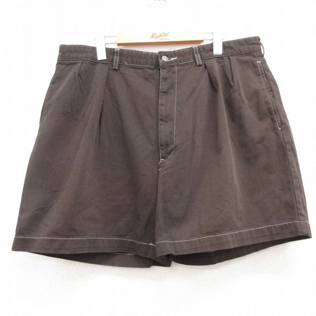 W38★古着 ラルフローレン Ralph Lauren ショート チノ パンツ チノパン ショーツ メンズ コットン 濃茶 ブラウン 25jul09 中古 ボトムス 短パン ショーパン