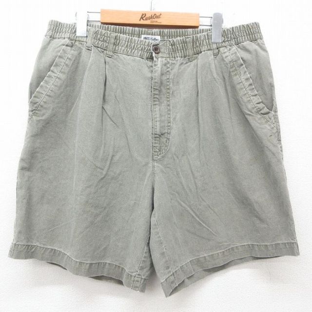 USED USA古着 ライムグリーン リネンショートパンツ vintage Backers ロゴ イージー ショートパンツ | グリーン - 古着屋