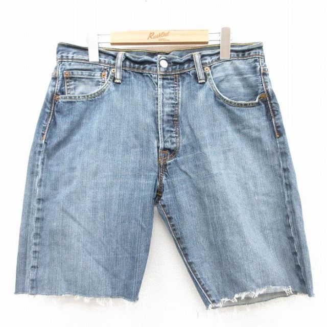 リーバイス501 ショートパンツ ヒゲ ネイビー W34 | 古着