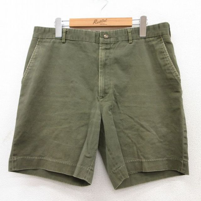 W36★古着 ショート ボーイスカウト パンツ ショーツ メンズ 80年代 80s コットン タロン 濃緑 グリーン 25jul11 中古 ボトムス 短パン ショーパン