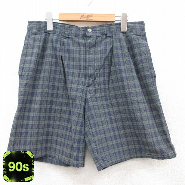 【50%OFF】アメリカンイーグル 90s ショーツ ネイビーチェック W34 | 古着